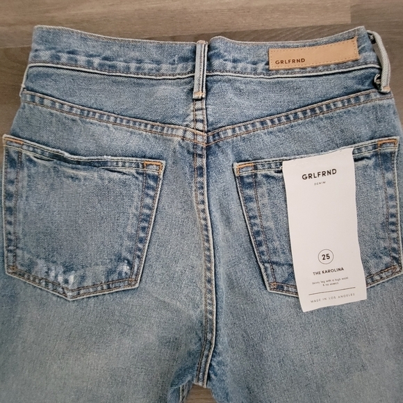 NEW Grlfrnd The Karolina Distressed High Rise Blue Jeans - Picture 4 of 6